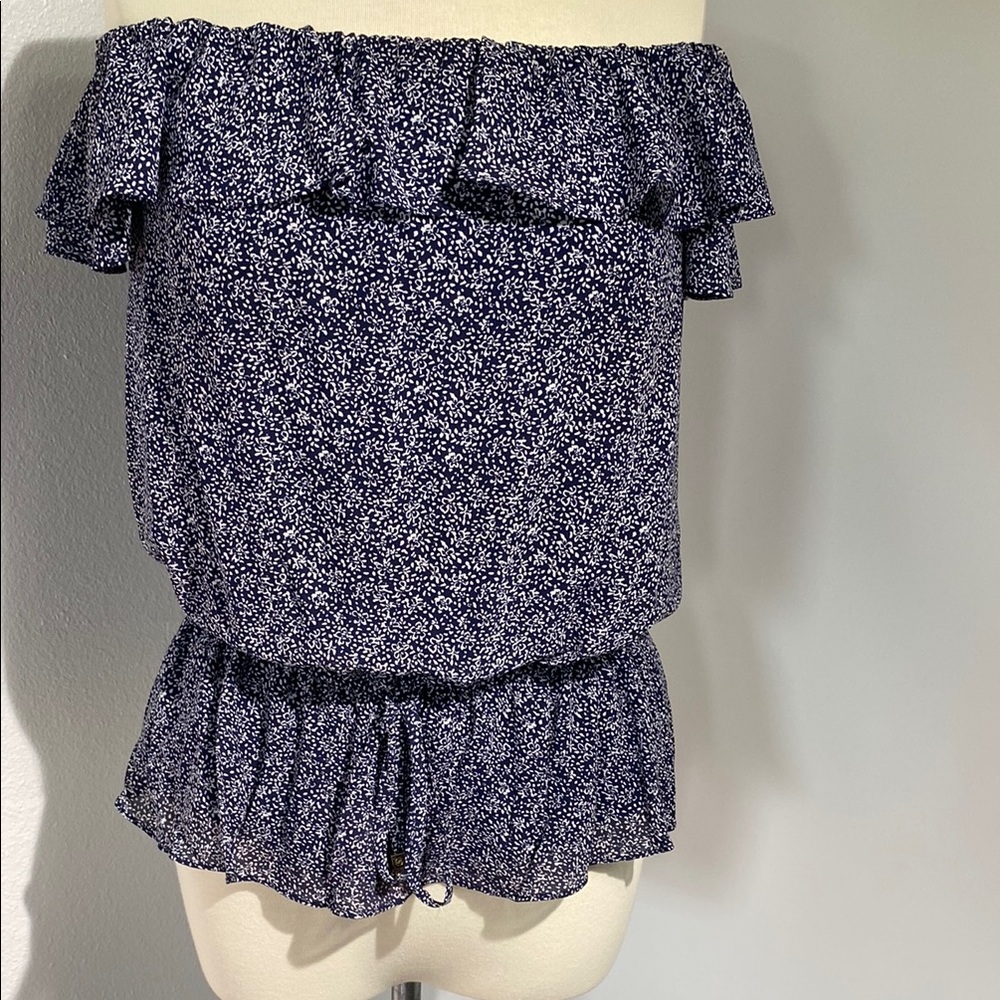 MICHAEL KORS Floral Off-Shoulder Top - Blue
